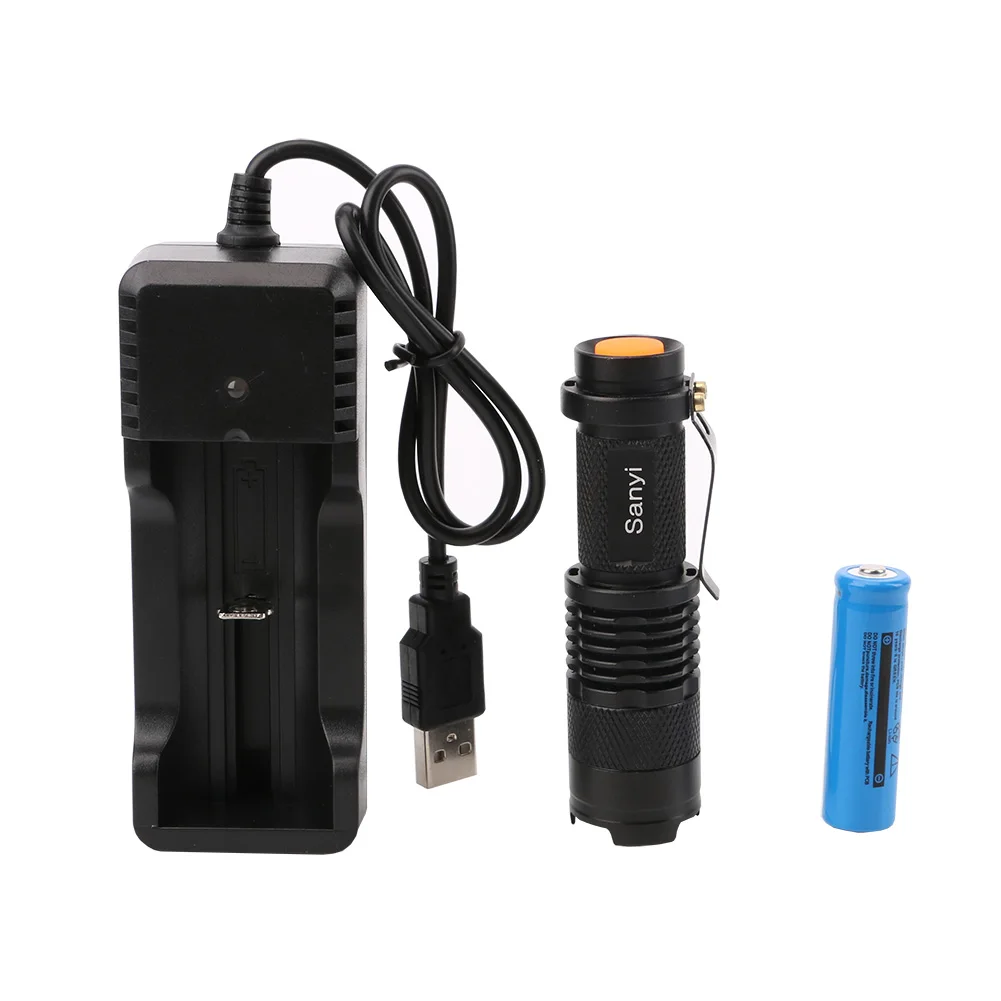 Водонепроницаемый 3 режима Мини светодиодный фонарик 2000lm регулируемый фокус