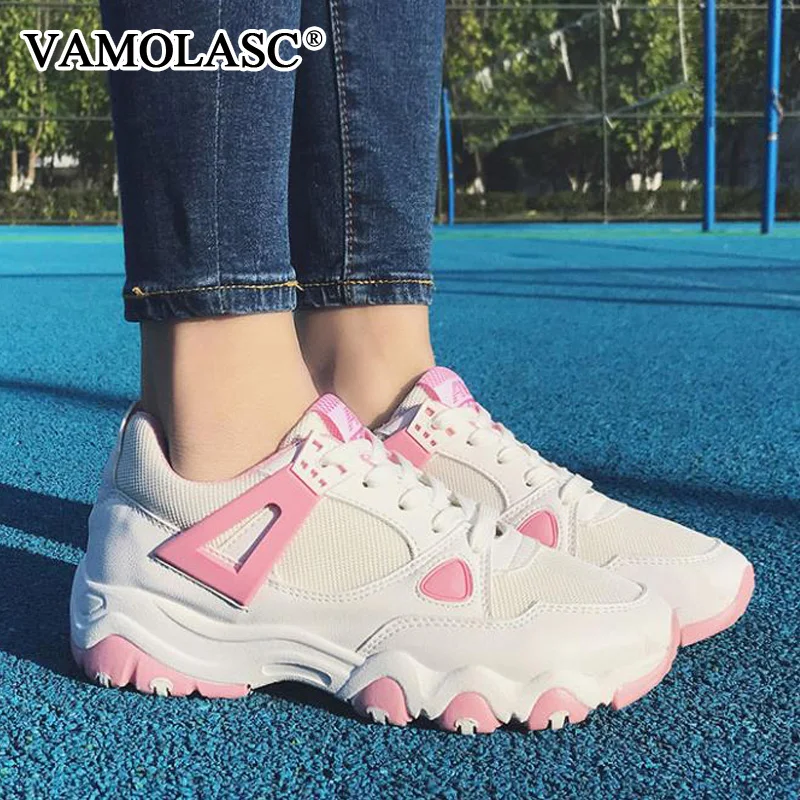 Vamolasc/Новые Для женщин Спорт PU Весна и Осень подходят удобные Кроссовки дышащий