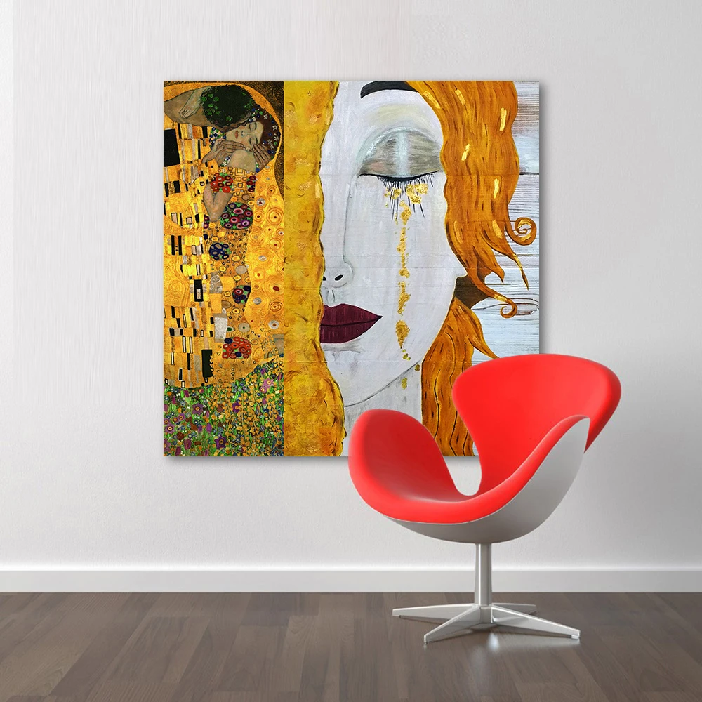 Современная живопись маслом на холсте абстрактный Густав Климт Золотые слезы