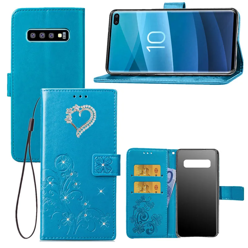 Кожаный чехол-бумажник с ремешком Love design для Samsung Galaxy S10 5G S10e S8 S9 Plus J4 J6 A6 A7 2018 9 Note 10 |