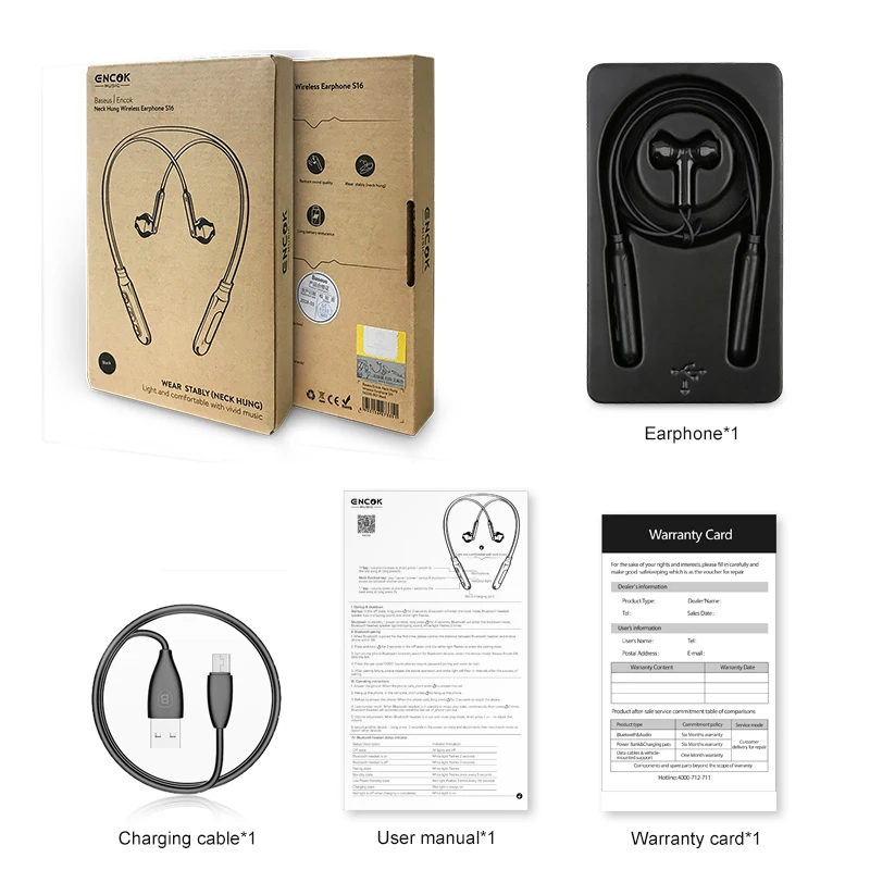 Baseus S16 Bluetooth наушники Встроенный микрофон беспроводные легкие шейные спортивные наушники стерео auriculares для телефона