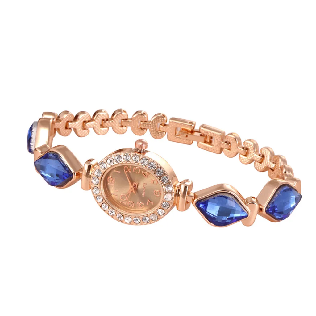 Blue Montre Femme,, женские часы, Круглый, полностью бриллиантовый браслет, часы, аналоговые, кварцевые, с механизмом, наручные часы, Relogio Feminino - Цвет: Blue