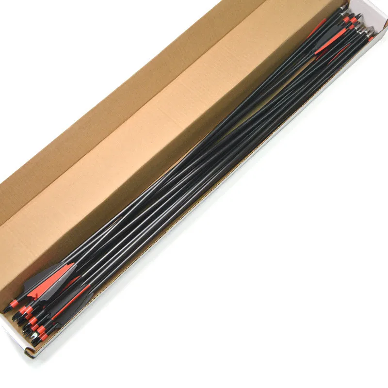 

6/12/24Pcs 30" SP 500 Archery Fiberglass Arrow Plastic Feather Glass Fiber For Bow Outdoor Sports Shooting Training Accessories