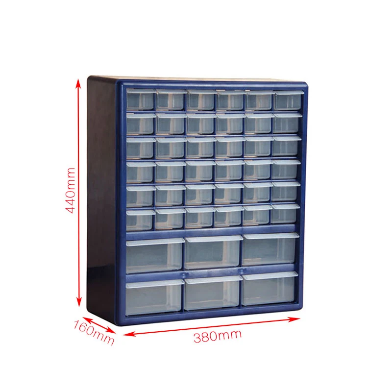 42 drawers-Blue Чехол для инструментов, коробка для инструментов, коробка для инструментов, классификация ковчега, мульти-ящик с сеткой, тип компонентов, ящик для инструментов, винт, классификация, компонентная коробка - Цвет: 42 drawers-Blue
