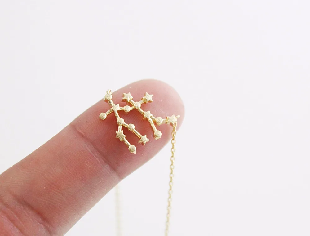 

Jinleansu Gemini Constellation Necklace Zodiac Sign Birth Pendant Necklace For Women Girl Birthday Gift Jewelry Collette