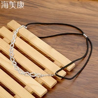 haimeikang simple rhinestone headband for women white headband hair accessories forehead head chain headpiece jewelry girl gift