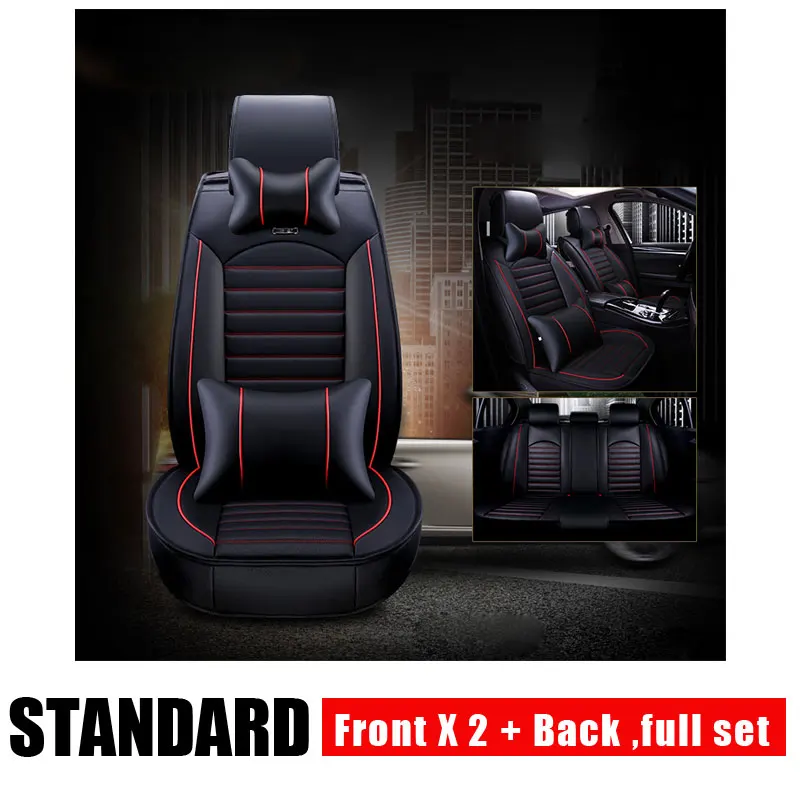 stard front and rear Универсальные чехлы для автомобильных сидений из искусственной кожи для Volkswagen vw Passat Polo гольф Tiguan Jetta Touareg автомобильные аксессуары автостайлинг 3D - Название цвета: stard front and rear
