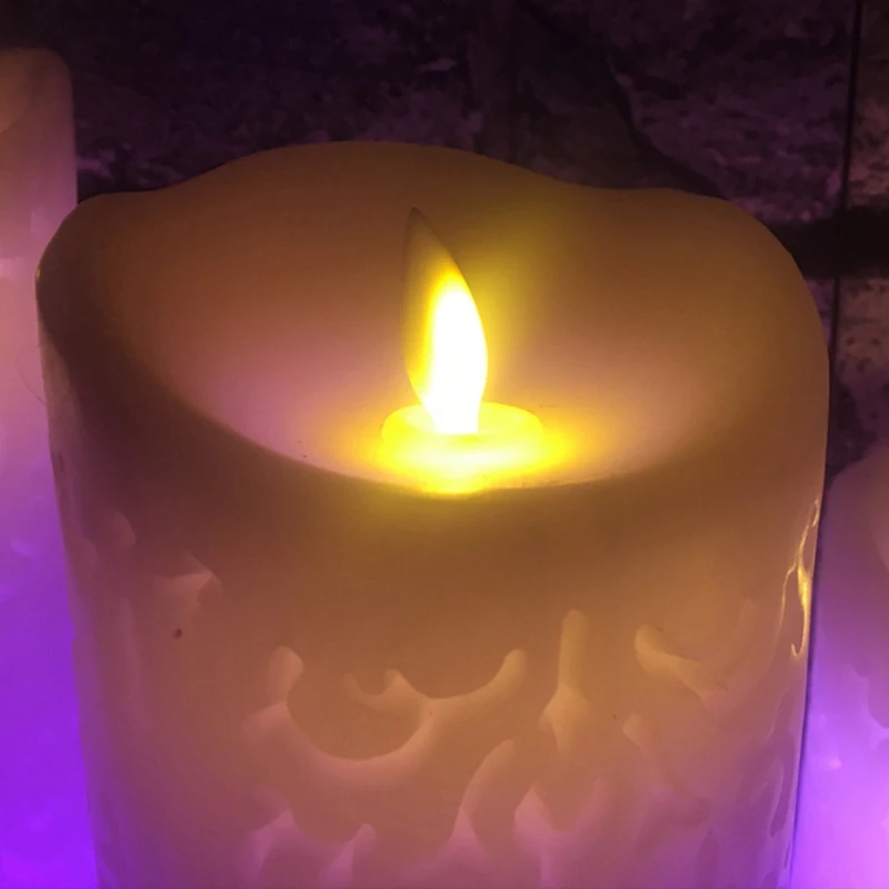 1Pcs Color Change Gradient Led Candles Remote Control Electronic Flameless Breathing Candle Night Lights Wedding Party Decorat |