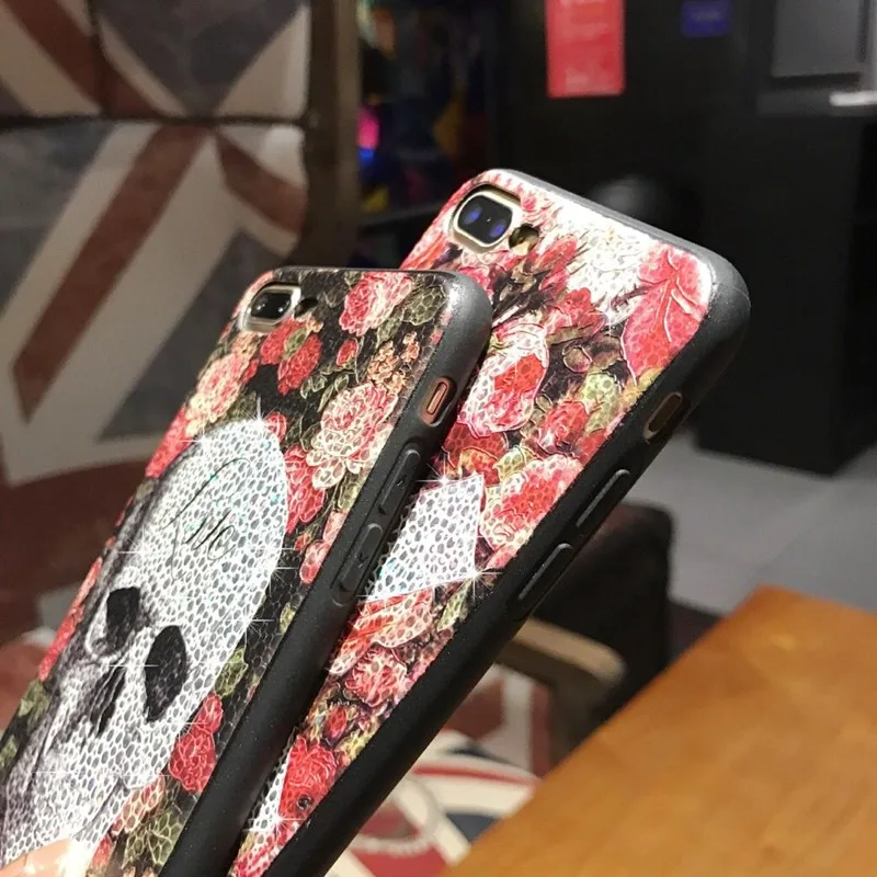 3D рельефный лазерный Блестящий Цветочный чехол для телефона iPhone X XS мягкий блеск