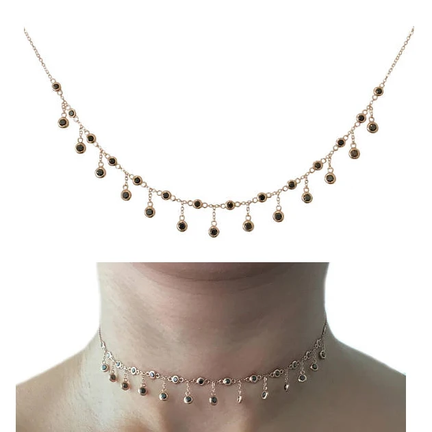 Чокеры с кисточками черные 32 + 8 см романтичное кружевное ожерелье 2018 женские