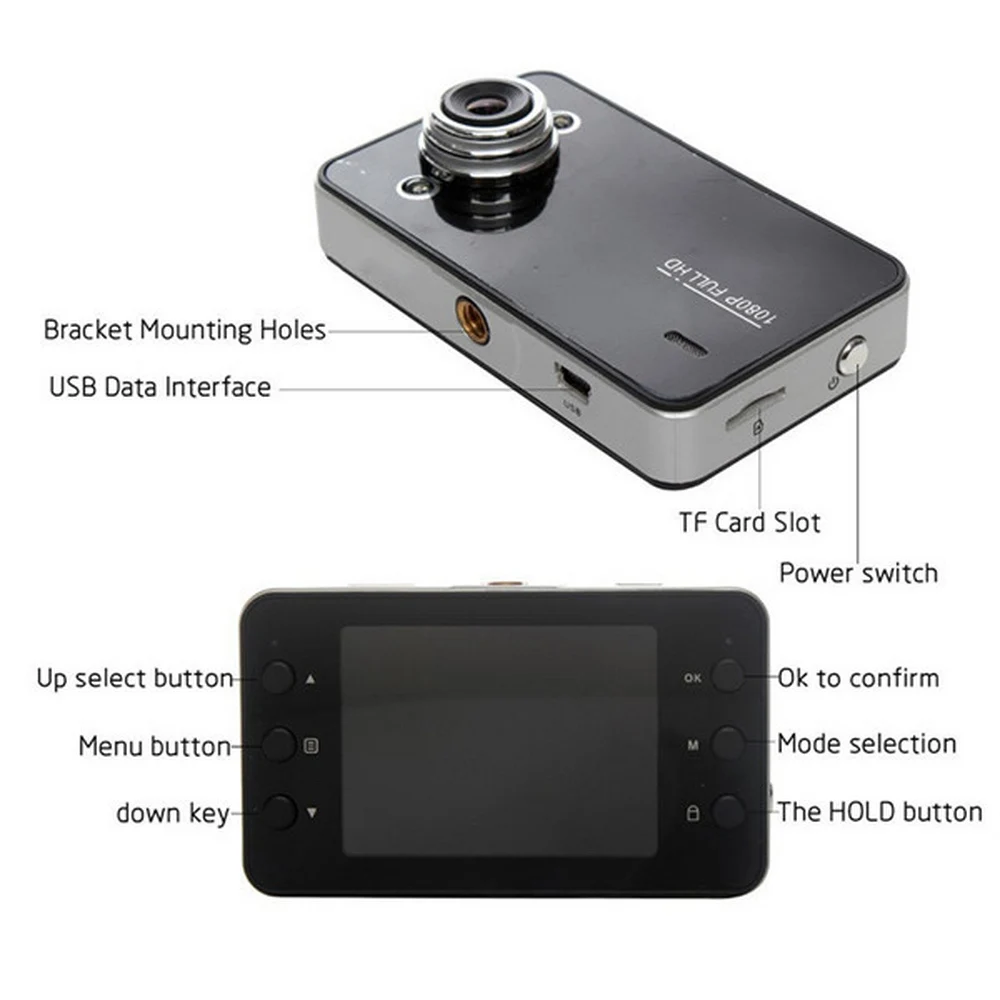 HD 1080P Видеорегистраторы для автомобилей Камера вождения Регистраторы Dash Cam