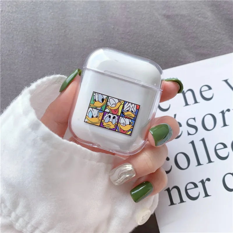 Чехол для airpods, милый чехол для наушников, чехол для AirPods, Мультяшные Беспроводные аксессуары для Airpods, прозрачный жесткий чехол для ПК