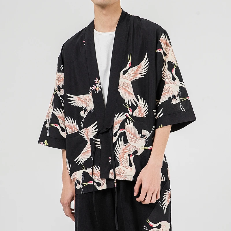 Японские кимоно кардиган для мужчин haori yukata мужской самурайский костюм одежда