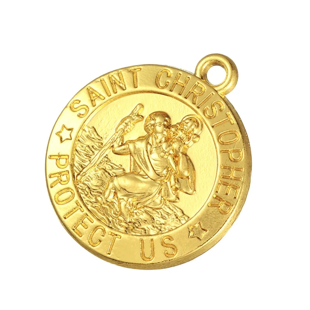 Fishhook 20 шт./лот St. Кристофер Религиозные Подвески для изготовления золотого и