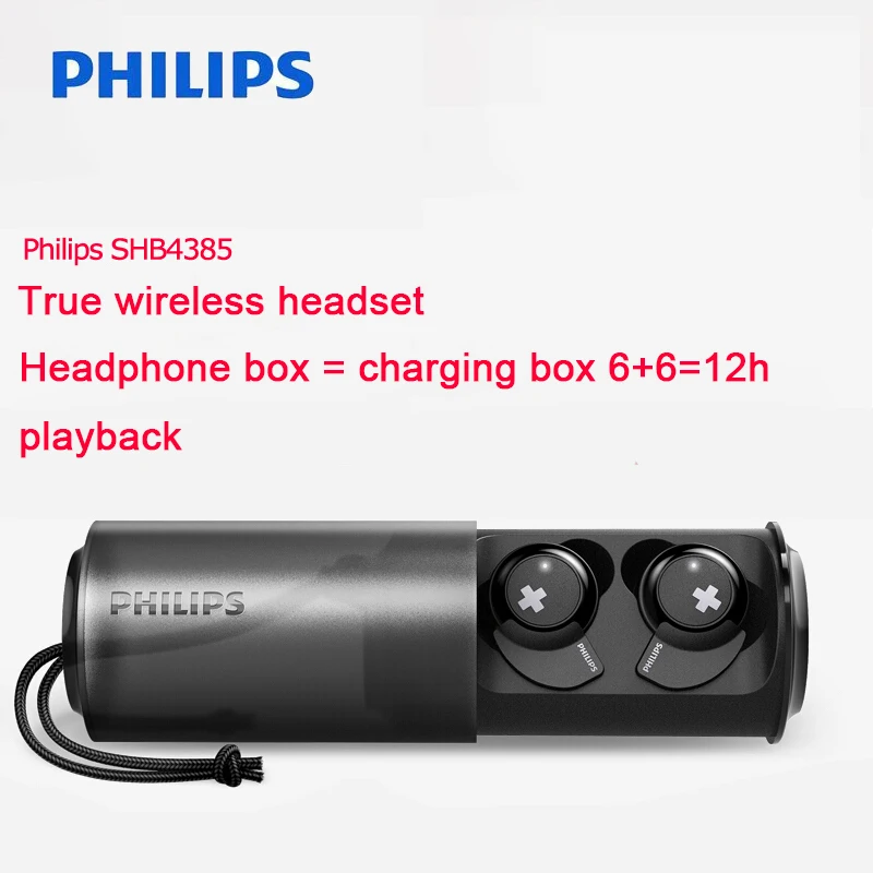 Беспроводная гарнитура Philips SHB4385 с Bluetooth 4,1 литий-полимерный регулятор громкости для Iphone X Galaxy Note 8 официальный тест