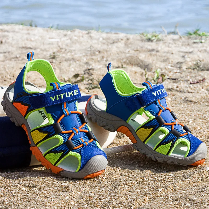 2016 новые летние детские сандалии оптовая продажа кожи дышащий мальчик Baotou