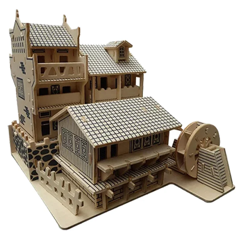 Кэндис Го! Деревянная игрушка 3D головоломка ручной работы DIY сборка игры деревянных ремесел строительный комплект Китай красивый древний город подарок 1 шт