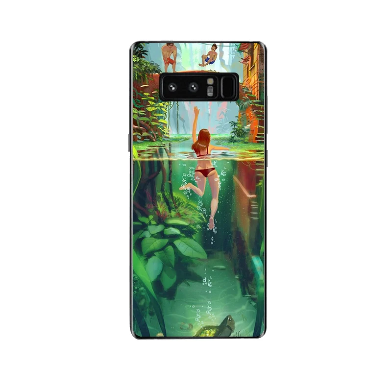 Летняя модель телефона чехол для samsung Примечание 8 iphone 6 S 7 плюс модные мягкие ТПУ