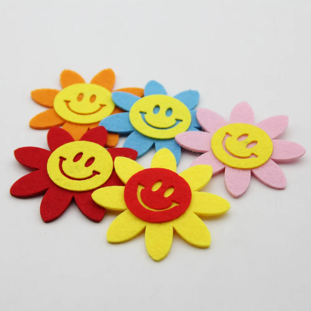 Smile Sun Flower смешанный цветной войлок 8 5 см тканевый материал сделай сам ручная