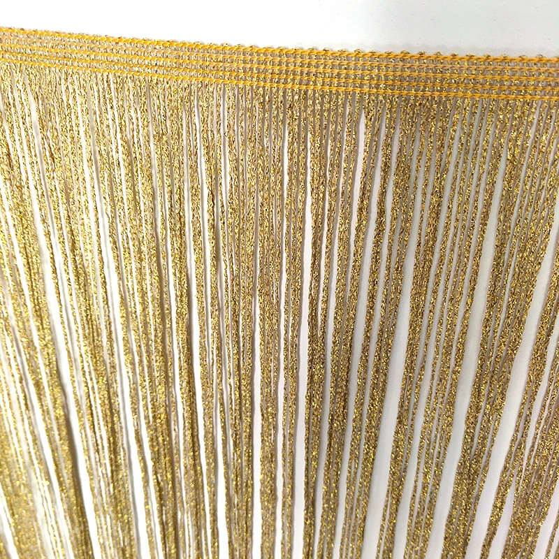Золотая кружевная отделка бахромой 100 см широкая для латинских платьев