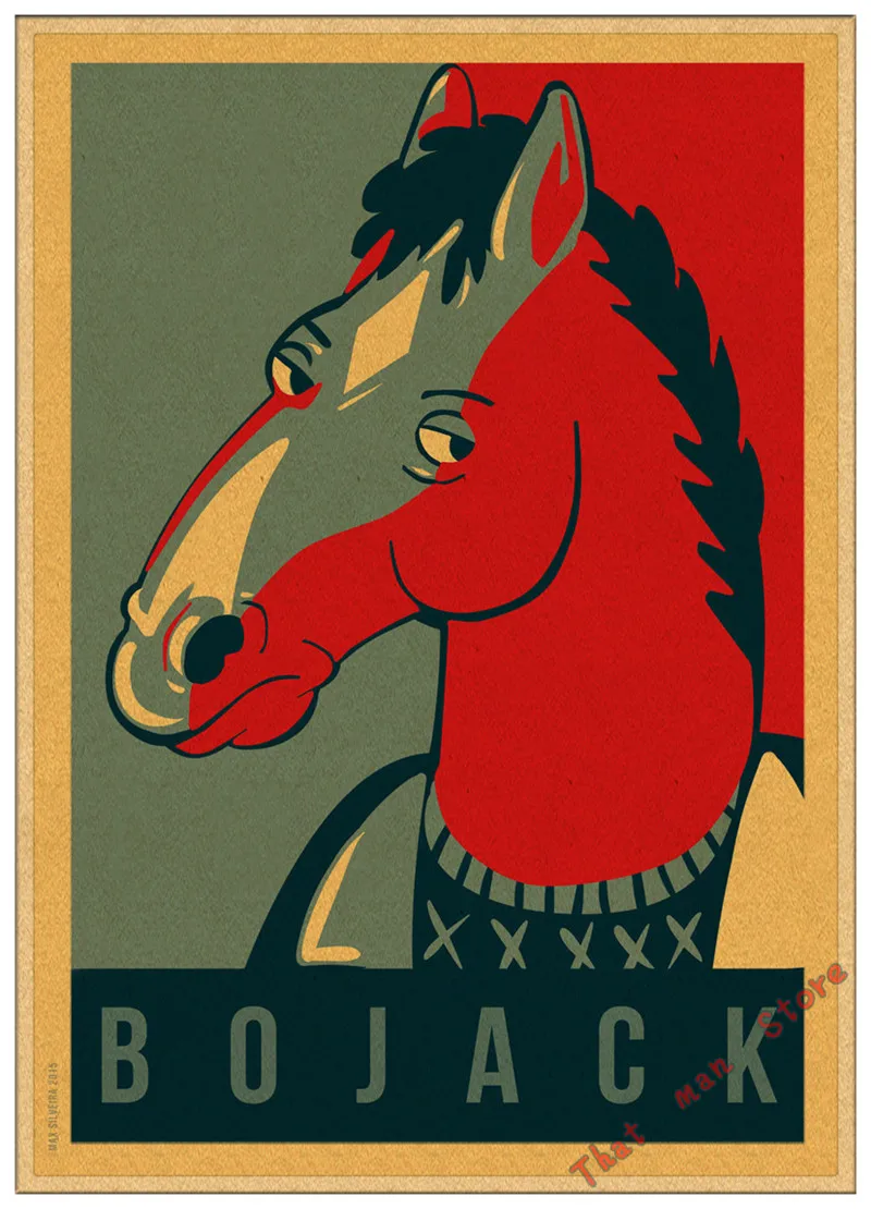 Классический ТВ bojack всадник ВИНТАЖНЫЙ ПЛАКАТ Ретро бумага Вильям Эмерсон Арнетт Рафаэль Боб-Waksberg домашний декор наклейка на стену