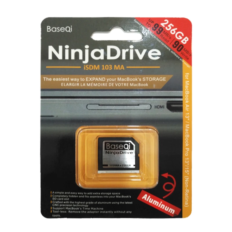 Baseqi Ninja Stealth Drive 256G Алюминиевый Minidrive SD карта для Macbook Air 13 дюймов|minidrive macbook|minidrive air |