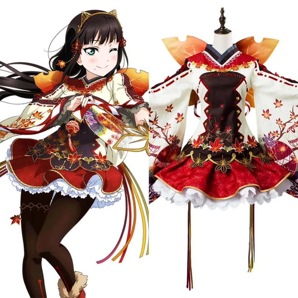 Костюм для косплея Love Live кимоно из кленовых листьев кэнан мацура аккура полный