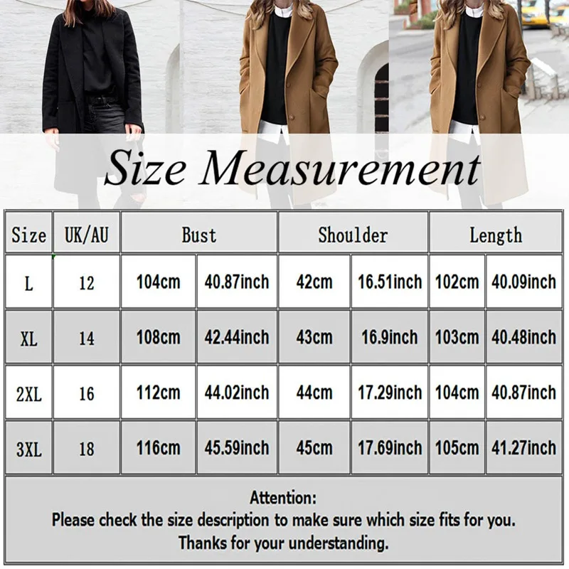 

Long Sleeve Winter Wool Coat Women Europe Style Large Size Casaco Feminino Ladies Autumn New Slim Long Woolen Coats