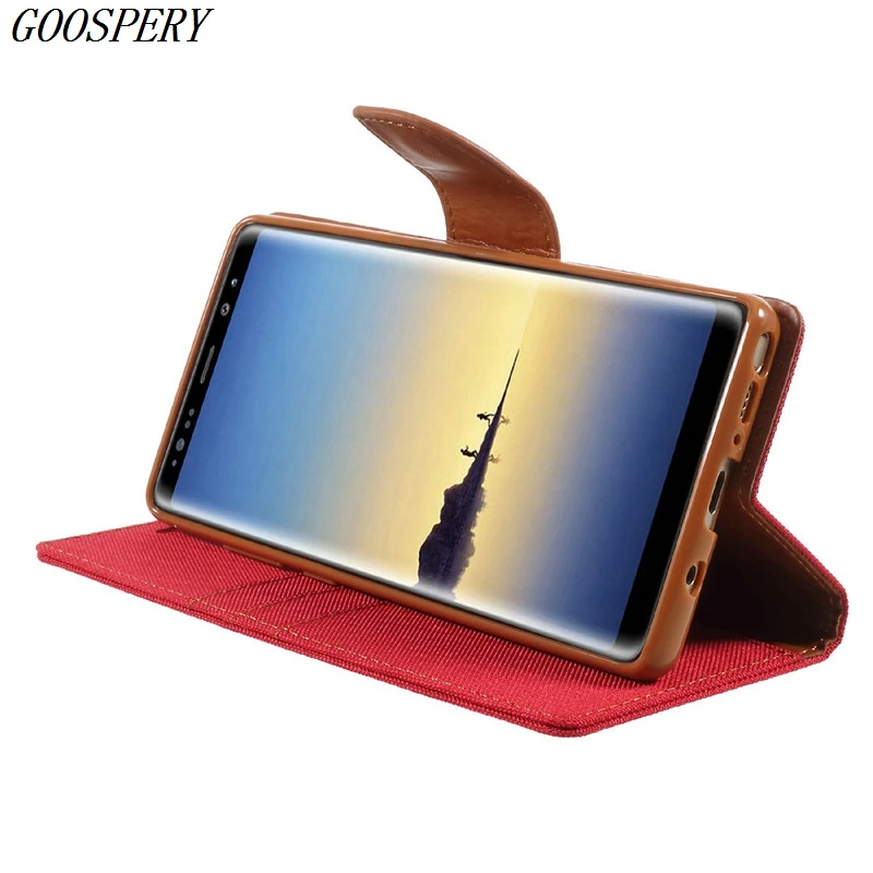 For Samsung Note 8 Case MERCURY GOOSPERY Canvas Diary Leather Card Slots Protection Cover for Galaxy SM-N950 | Мобильные телефоны и