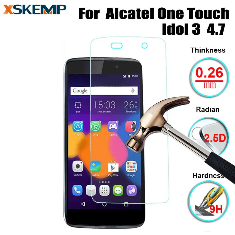 Ультрапрозрачное закаленное стекло 0 26 мм 9H для Alcatel One Touch Idol 3 4 7 дюйма защита