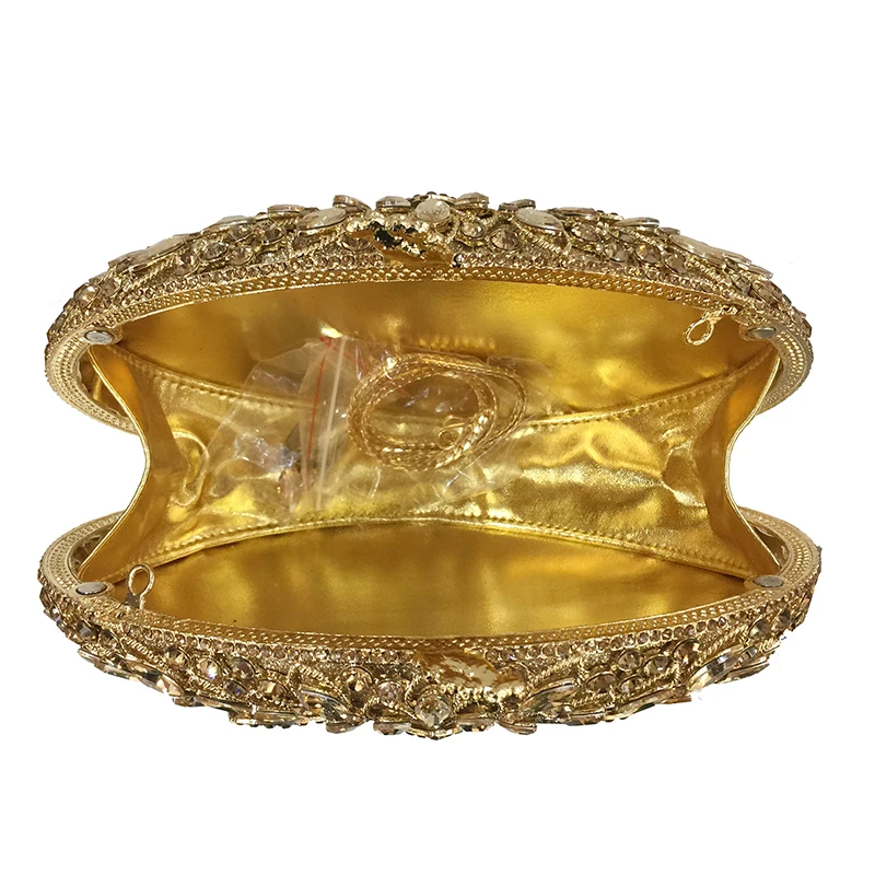 

Silver Metal Black Crystal Evening Clutch Bag Luxury Rhinestone Party Clutches Purse Female Handbags Hollow Out Women Clutch