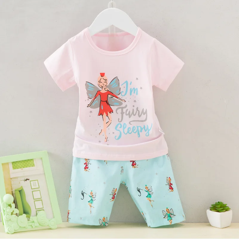 Girls Summer Clothing Sets T-shirts +Shorts Suits Cotton for70-130cm Children G086 | Детская одежда и обувь