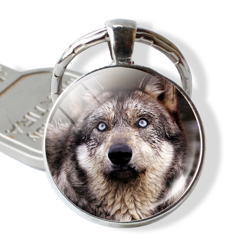 Брелок луна Wolf Moon кабошон стеклянный продукт брелок ювелирные изделия с