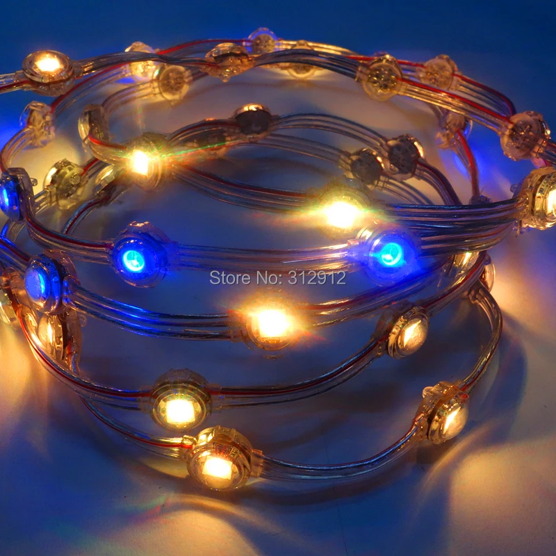 50 мм шаг IP68 WS2812B светодиодный умный свет адресуемый rgb полный цвет DC5V вход 40 шт.|ip68