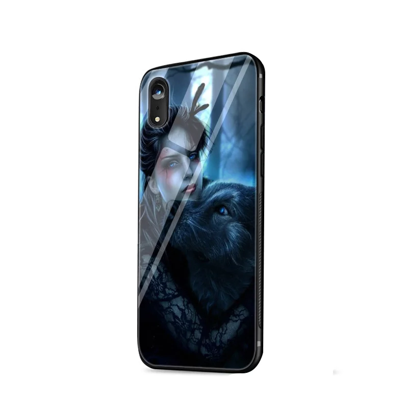 Стеклянный чехол для iPhone 5 5S SE Desxz Wolf And Girl 6 6s 7 8 Plus X XR XS Max |