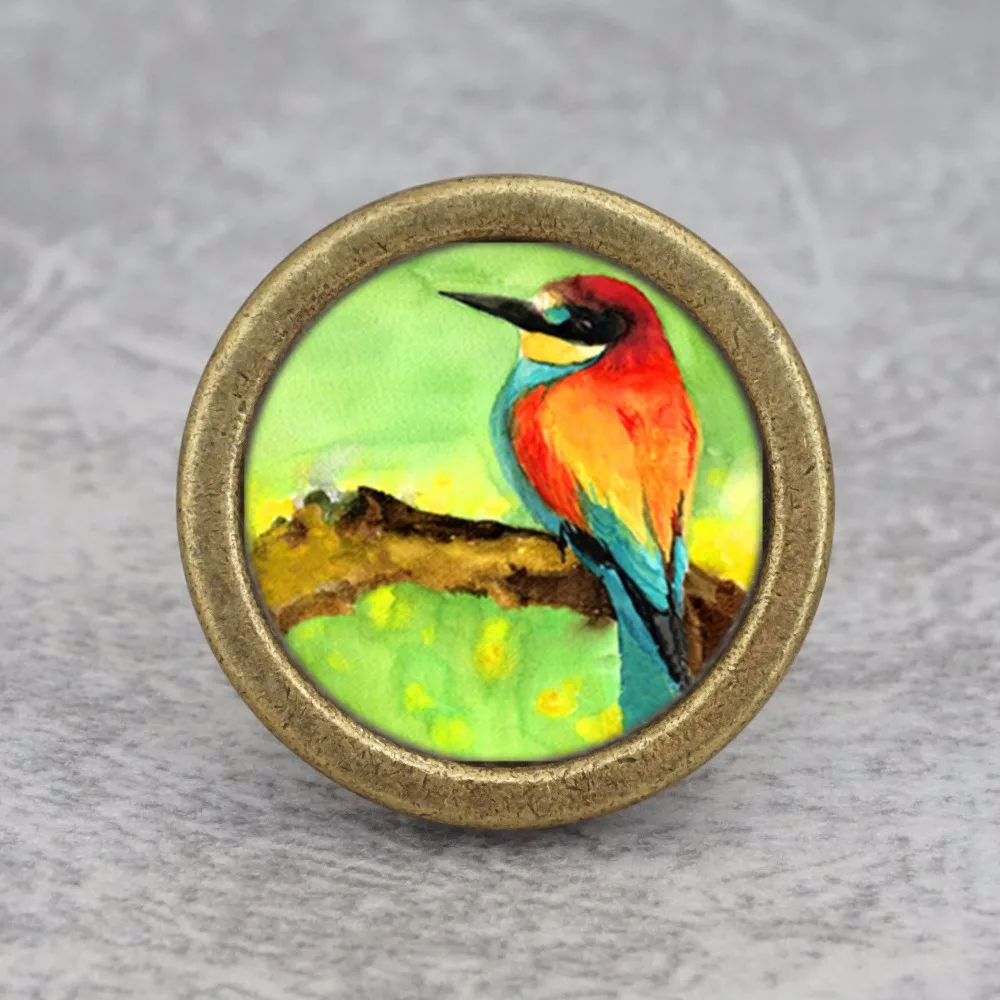 Ручки для шкафа Art Birds/ручки ящиков ручной работы/кухонная фурнитура Ручка