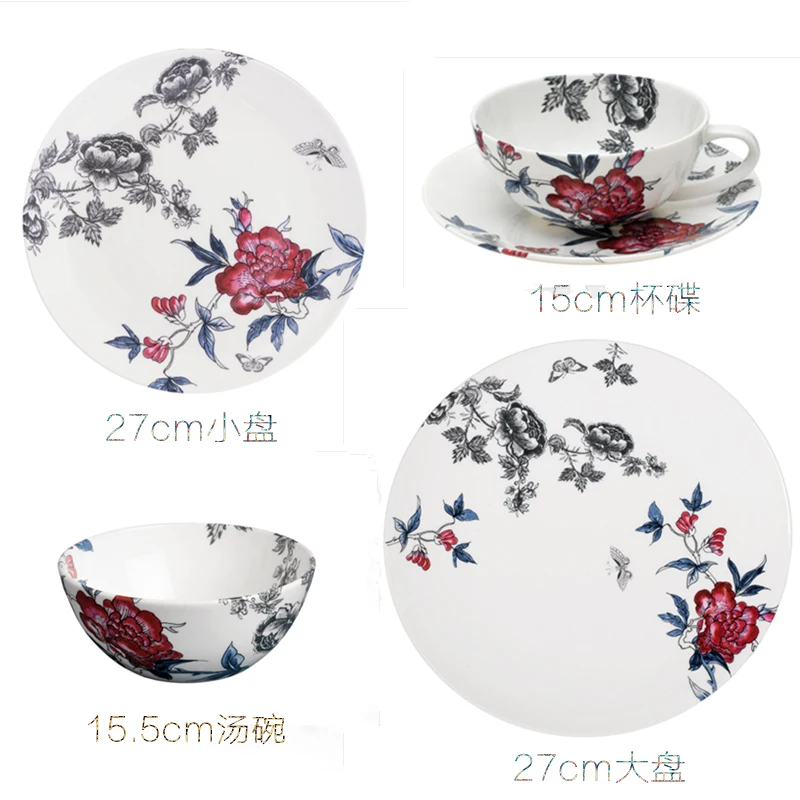 Chinese CharacteristicsHigh-end European and American big rose garden ceramic tableware set tea coffee cup saucer Panwan | Дом и сад