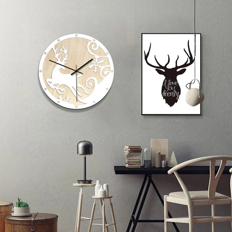 Настенные часы с изображением лося король художественная стена для бега
