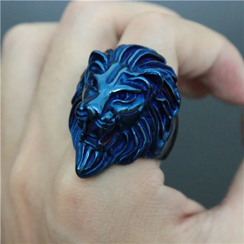 Мужское кольцо в виде головы льва из нержавеющей стали 316L | Украшения и