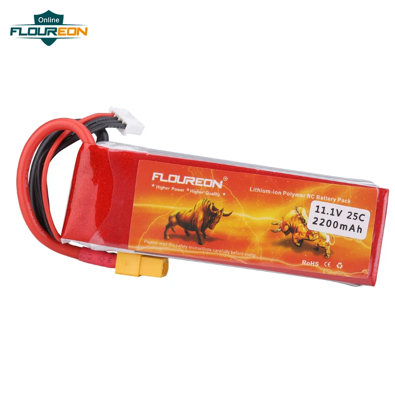 Floureon 25C 3 S Lipo Батарея 11 1 V 2200 мА/ч XT60 разъем для дистанционно управляемых