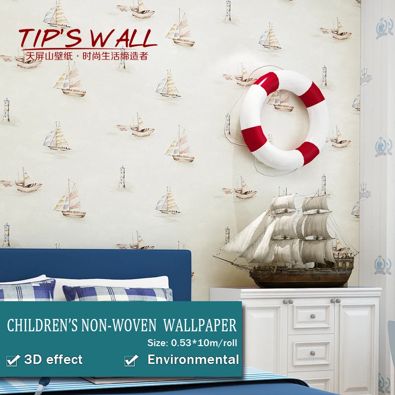 TIPSWALL детская комната Морской стиль нетканый материал экологические обои 3D
