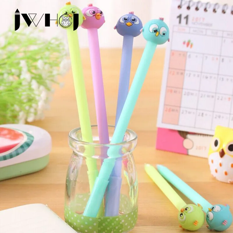 2 шт./лот гелевая ручка с выпуклым глазом и птицей ручки для письма канцелярские