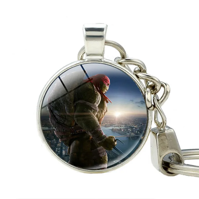 Фильм Ninja Turtles 2 брелки стекло кабошон ручной старинные фото custom key chain стеклянный купол ювелирные изделия Key Holder - Цвет: As Shown