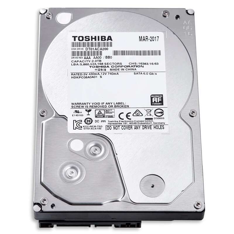 Жесткий Диск TOSHIBA 2 ТБ 2000 Гб внутренний жесткий диск 7200 об/мин 64 Мб кэш 3 5 дюйма 35 SATA