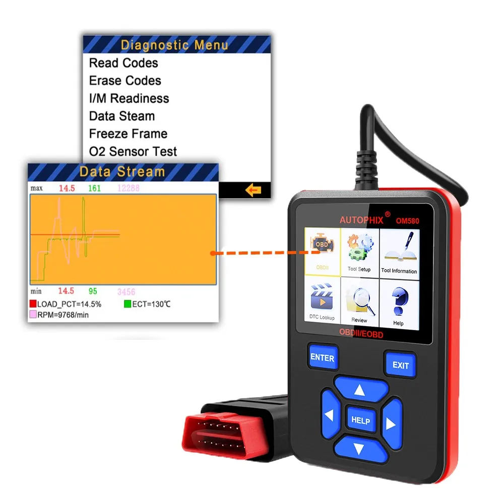 Autophix OM580 Obd2 сканер авто автомобильных средств сканирования двигателя DSC