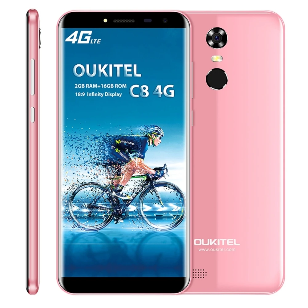 OUKITEL C8 2 ГБ + 16 смартфон отпечатков пальцев ID 5 дюймов Android 7 0 MTK6737 4 ядра LTE г Dual SIM ОТА