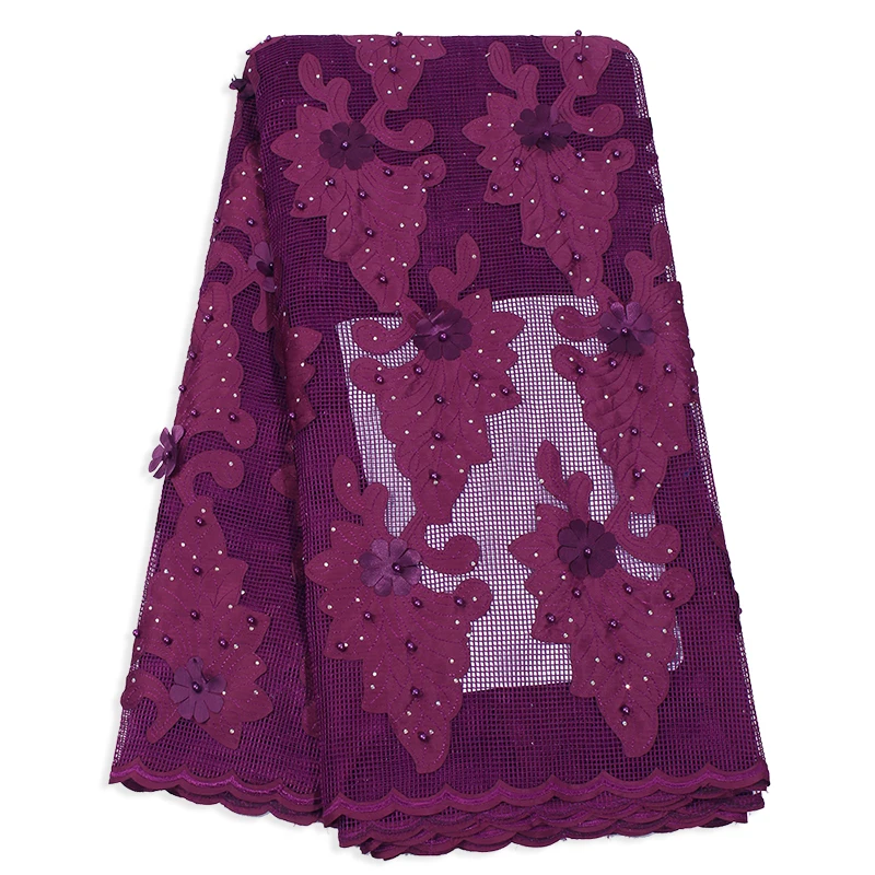 Bestway African lace Fabric Laser Rhinestones For Women Party Dresses 2020 3D Beads High Quality Nigerian Fabrics Lace Materials | Дом и сад