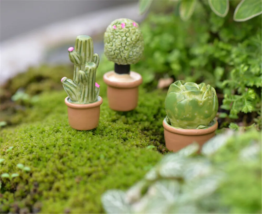 1:12 Mini Hot Sale Miniature Green Plant In Pot For Dollhouse Furniture Decoration Home Decor Succulent plants NEW | Игрушки и хобби
