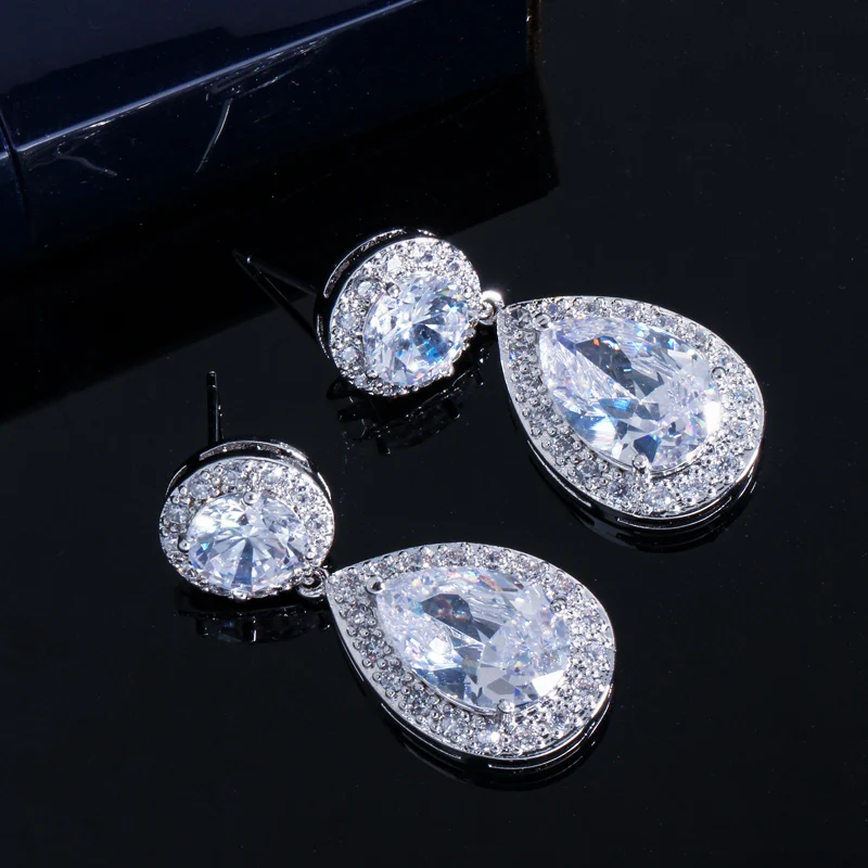 CWWZircons брендовые классические красные, фиолетовые, зеленые, 2,8 карат, большие длинные висячие серьги с кристаллами CZ для женщин, модные циркониевые ювелирные изделия CZ014