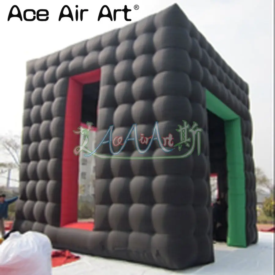 

New arrived inflatable cube tent house,Square exhibition cube marquee with doors and window for trade shows